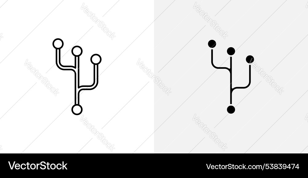 Code branch icon set Code branch icon set Vector Image