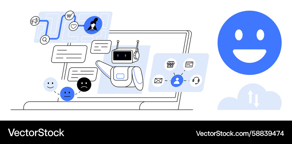 Conversational ai and automation in customer Conversational ai and automation in customer Vector Image