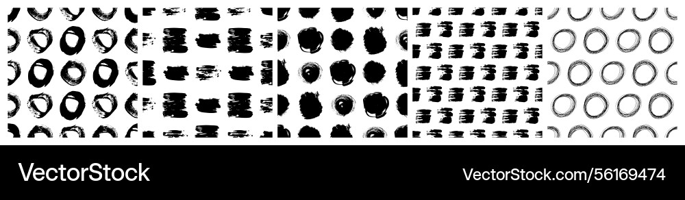 Set of seamless patterns with scribble smears Set of seamless patterns with scribble smears vector image