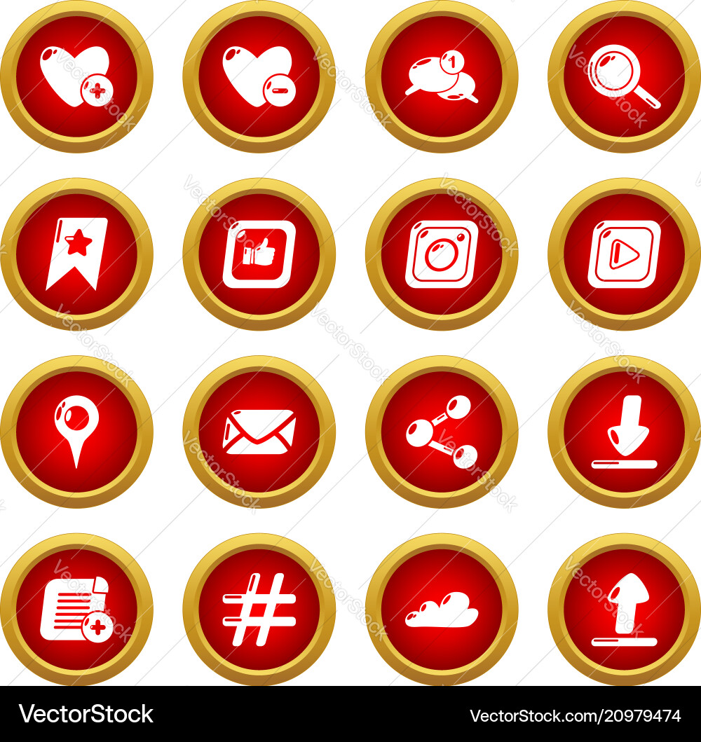 Social network icons set simple style Vector Image