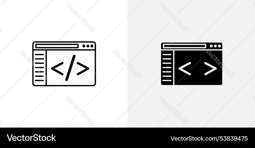 Code icon set Code icon set vector image