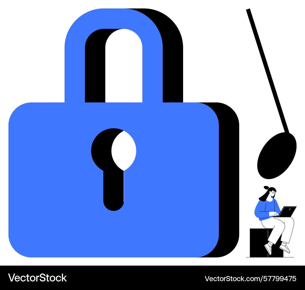 Cybersecurity and data protection with lock symbol Cybersecurity and data protection with lock symbol vector image