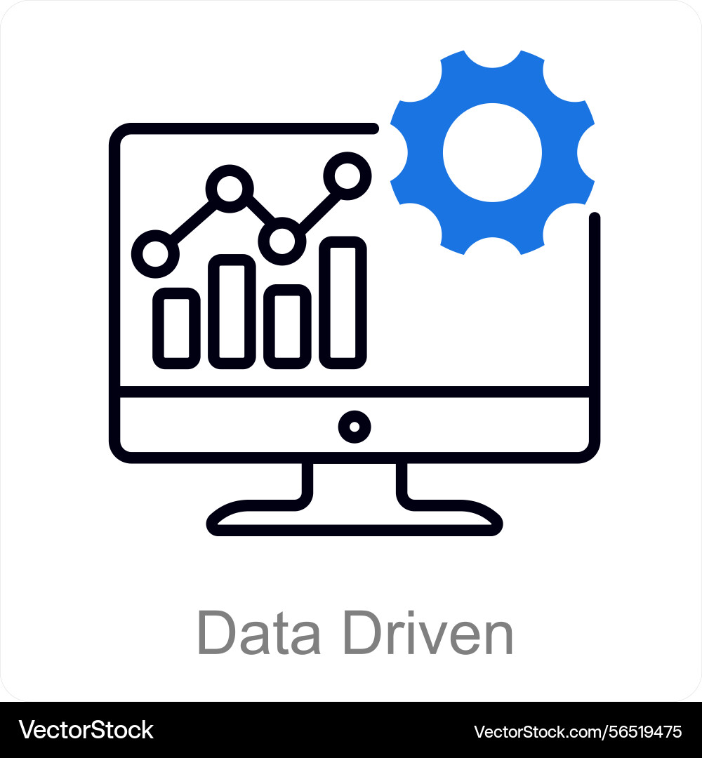 Data driven and analytics icon concept Vector Image
