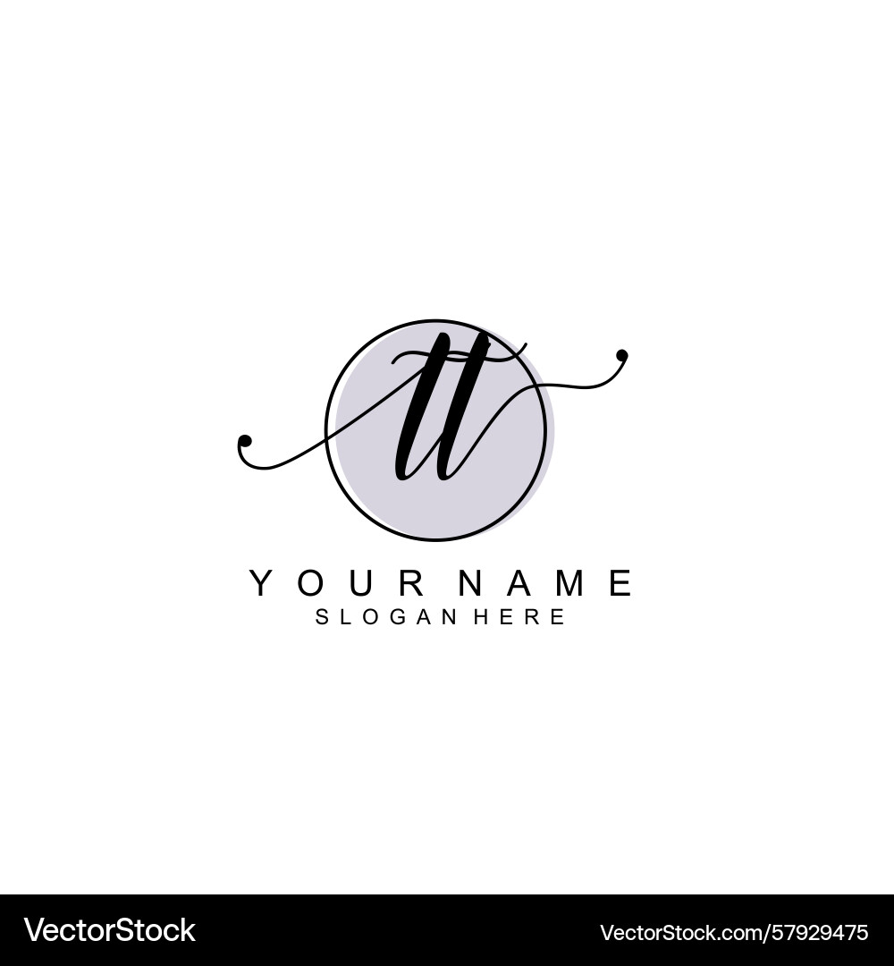 Handwriting logo concepts with initial tt Vector Image