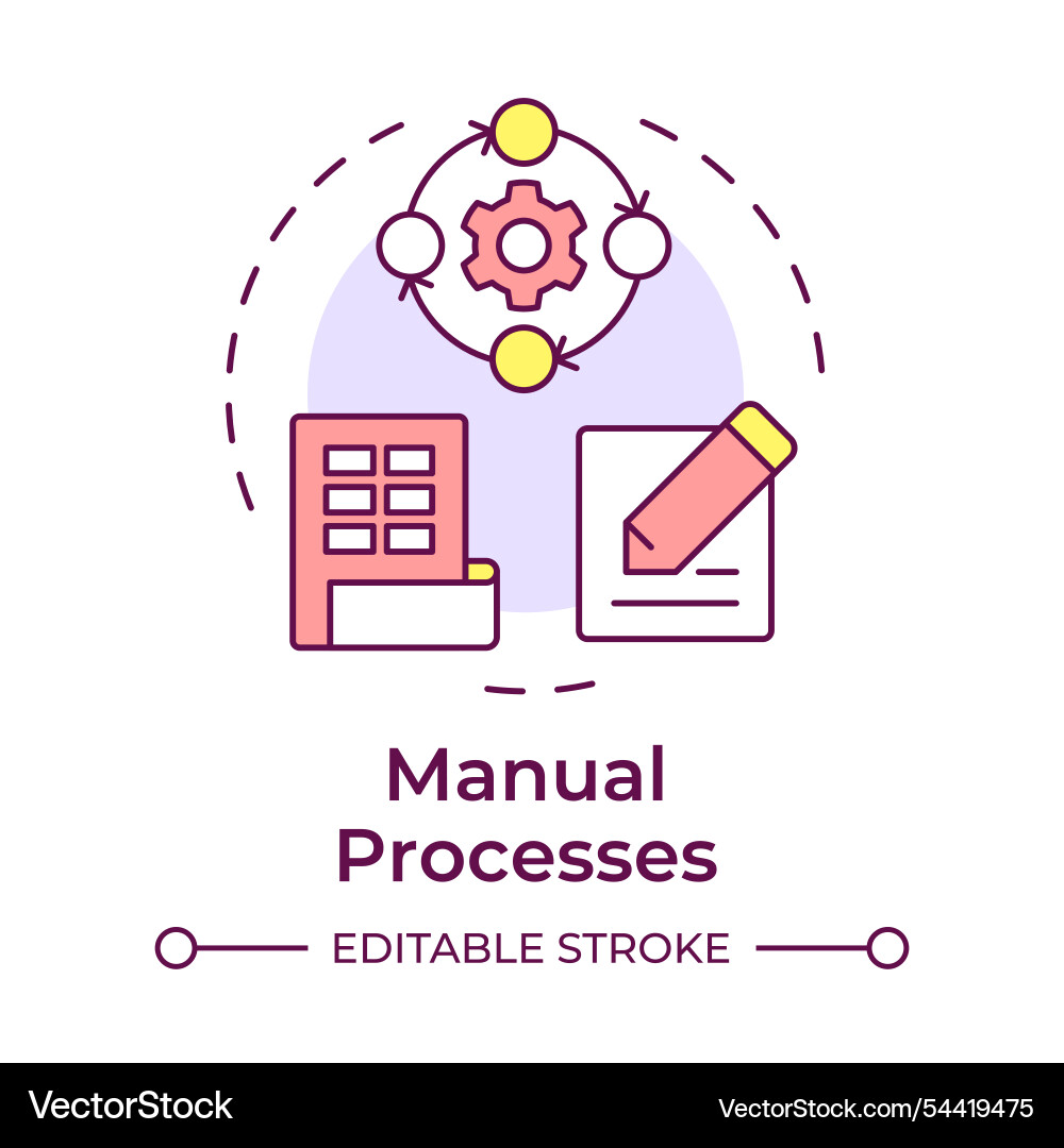 Manual processes multi color concept icon vector image