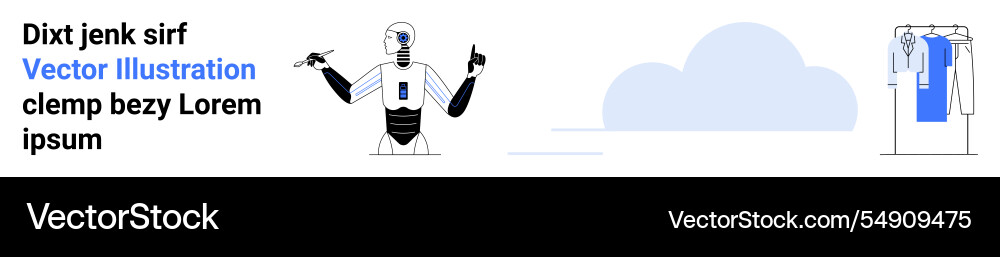 Robot with augmented reality glasses showing data Robot with augmented reality glasses showing data vector image