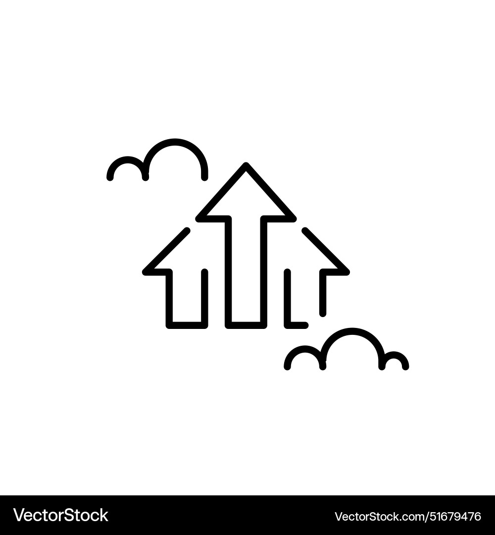 Arrows up in clouds cloud computing technology Arrows up in clouds cloud computing technology vector image