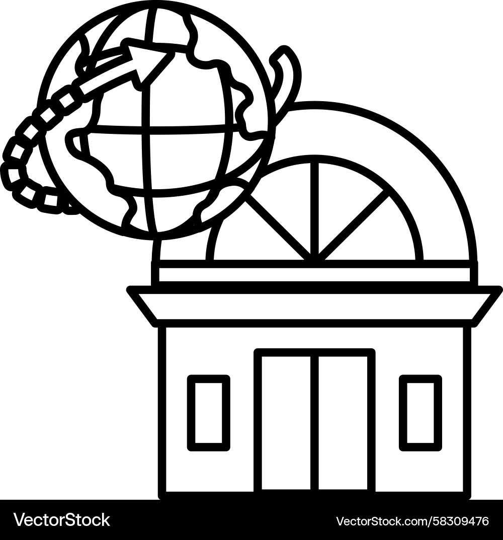 Building with Globe Vector Image