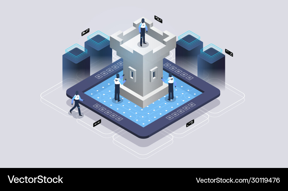 Concept data network management Concept data network management vector image