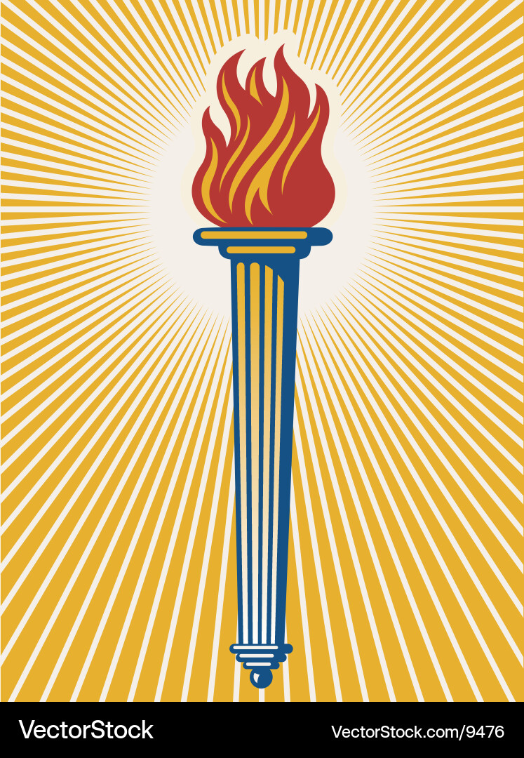 Golden Torch of Knowledge vector image