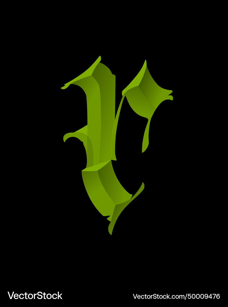 Letter in the gothic style alphabet calligraphy Letter in the gothic style alphabet calligraphy vector image