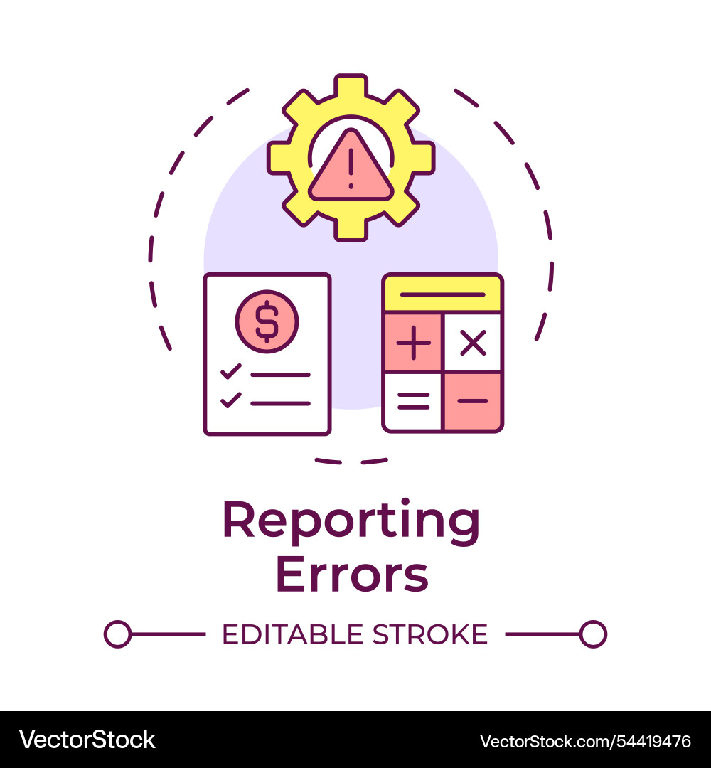 Reporting errors multi color concept icon Reporting errors multi color concept icon vector image