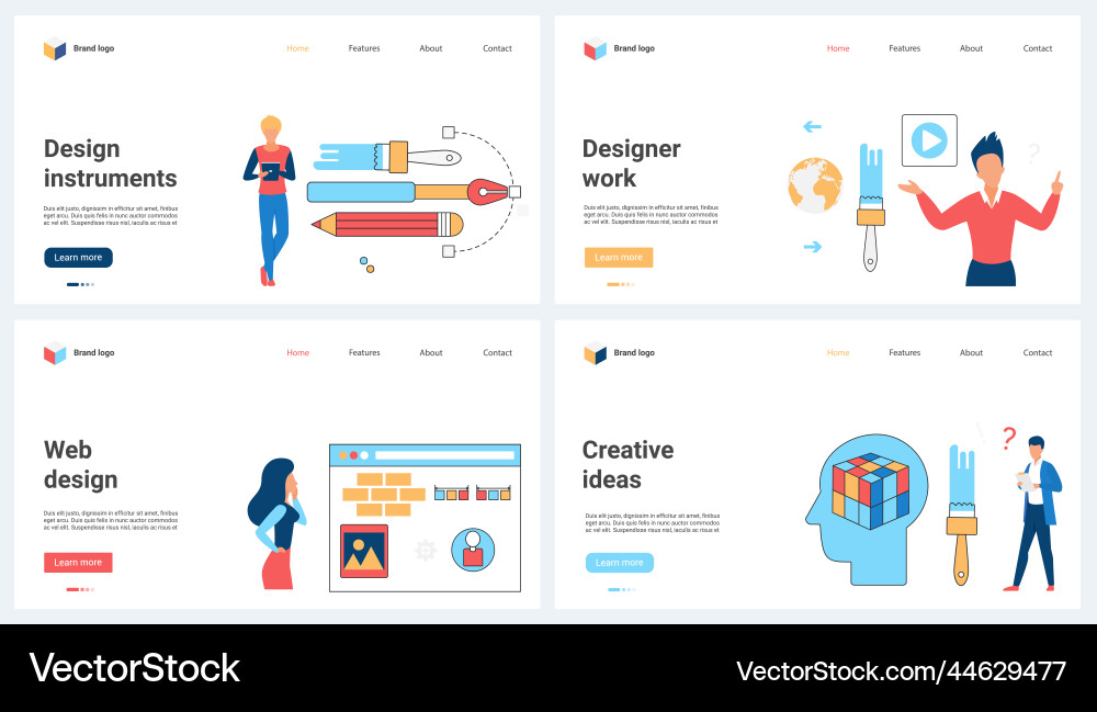 Creative web design interface and content Vector Image