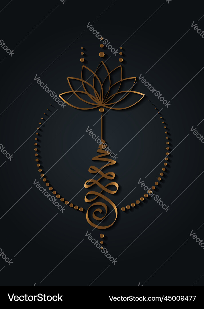 Golden Unalome Lotus Blume Symbol yantra Tattoo Golden Unalome Lotus Blume Symbol yantra Tattoo vektorbild
