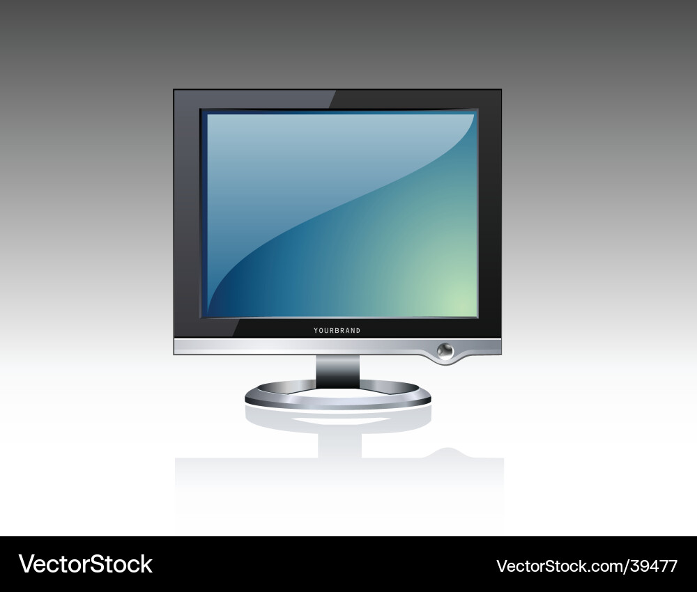 LCD Monitor Display Vektorbild