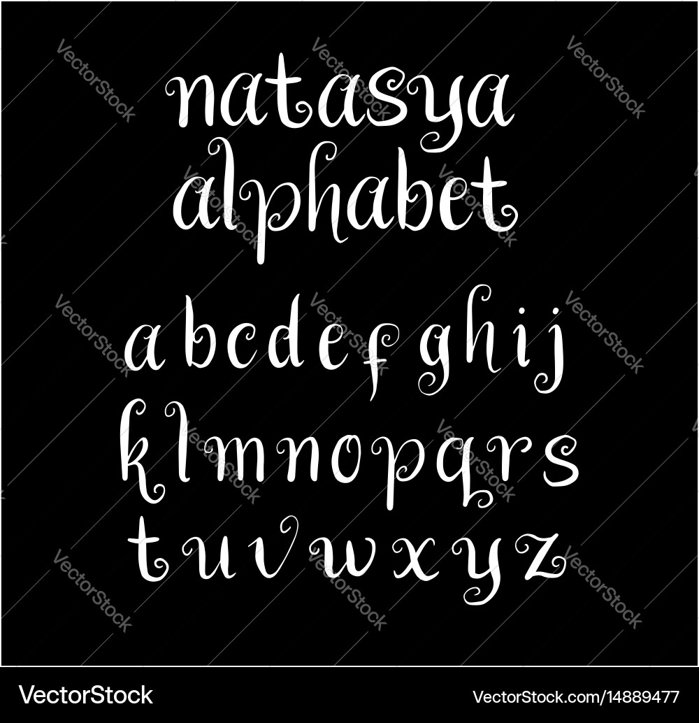 Natasya Script Alphabet vector image