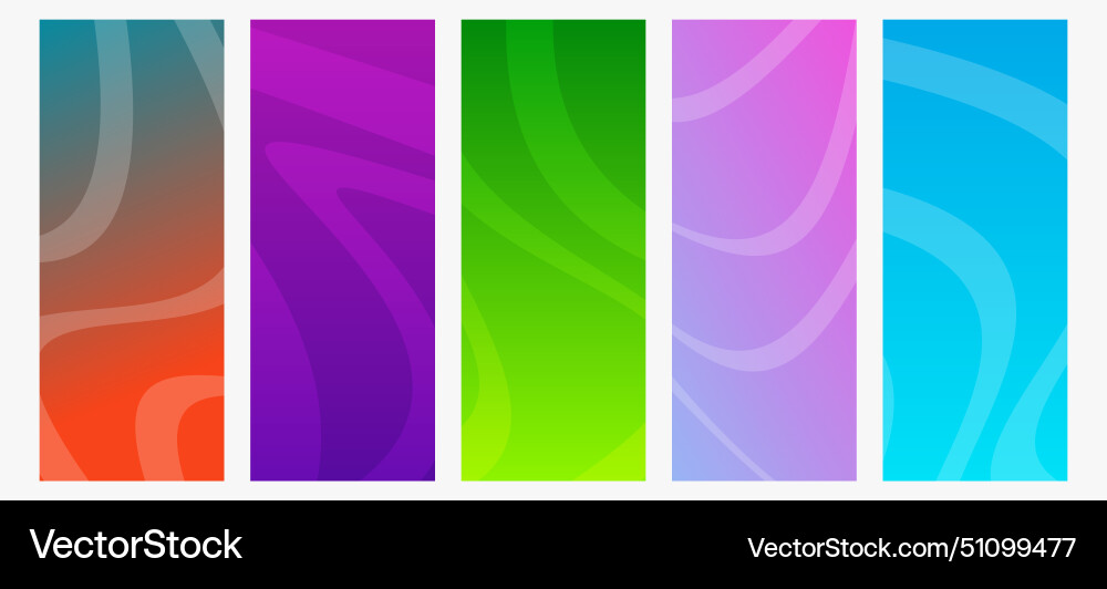 Set of modern gradient backgrounds with wave line Set of modern gradient backgrounds with wave line vector image