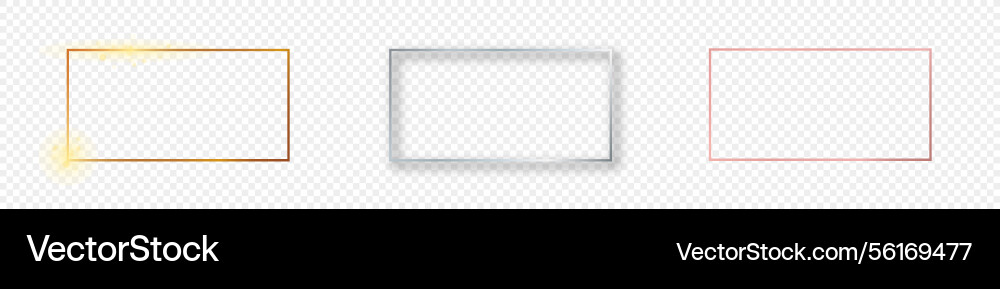 Set of three rectangular shape frames Set of three rectangular shape frames vector image