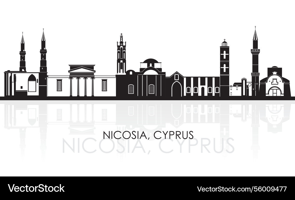 Skyline panorama of city nicosia cyprus Skyline panorama of city nicosia cyprus Vector Image