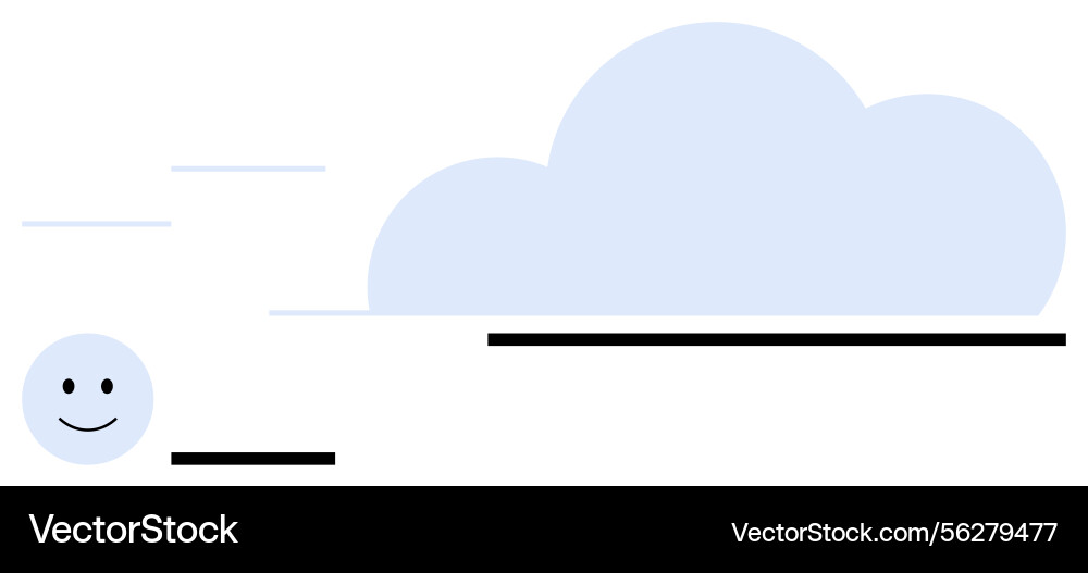 Smiling face drifting with cloud representing Smiling face drifting with cloud representing vector image