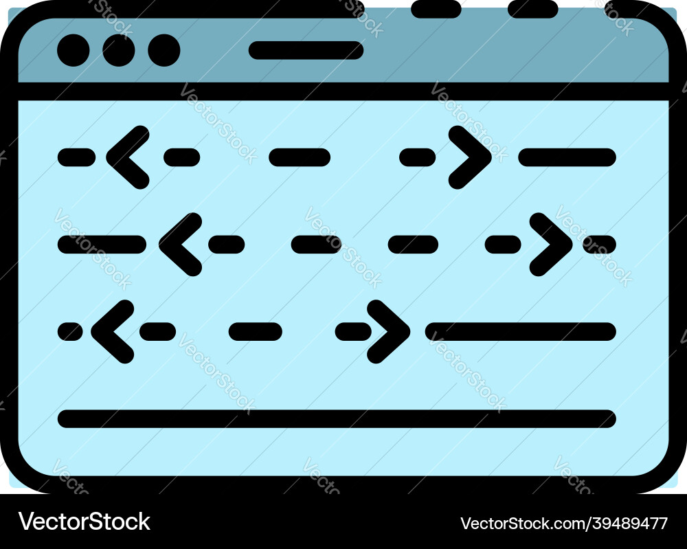 Web window with control panel icon color outline Web window with control panel icon color outline vector image