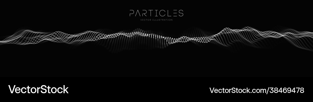 Audio waves with music particle Audio waves with music particle vector image