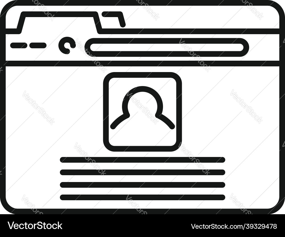 Browser page icon outline window computer Browser page icon outline window computer vector image