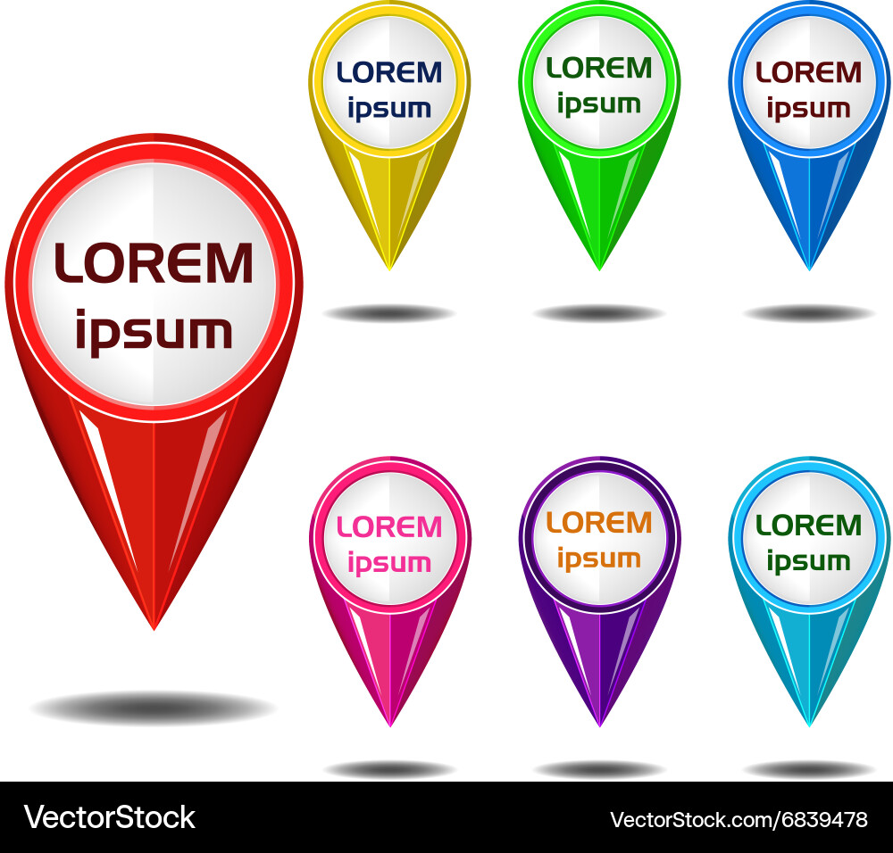 Colorful Map Pointer Set vector image