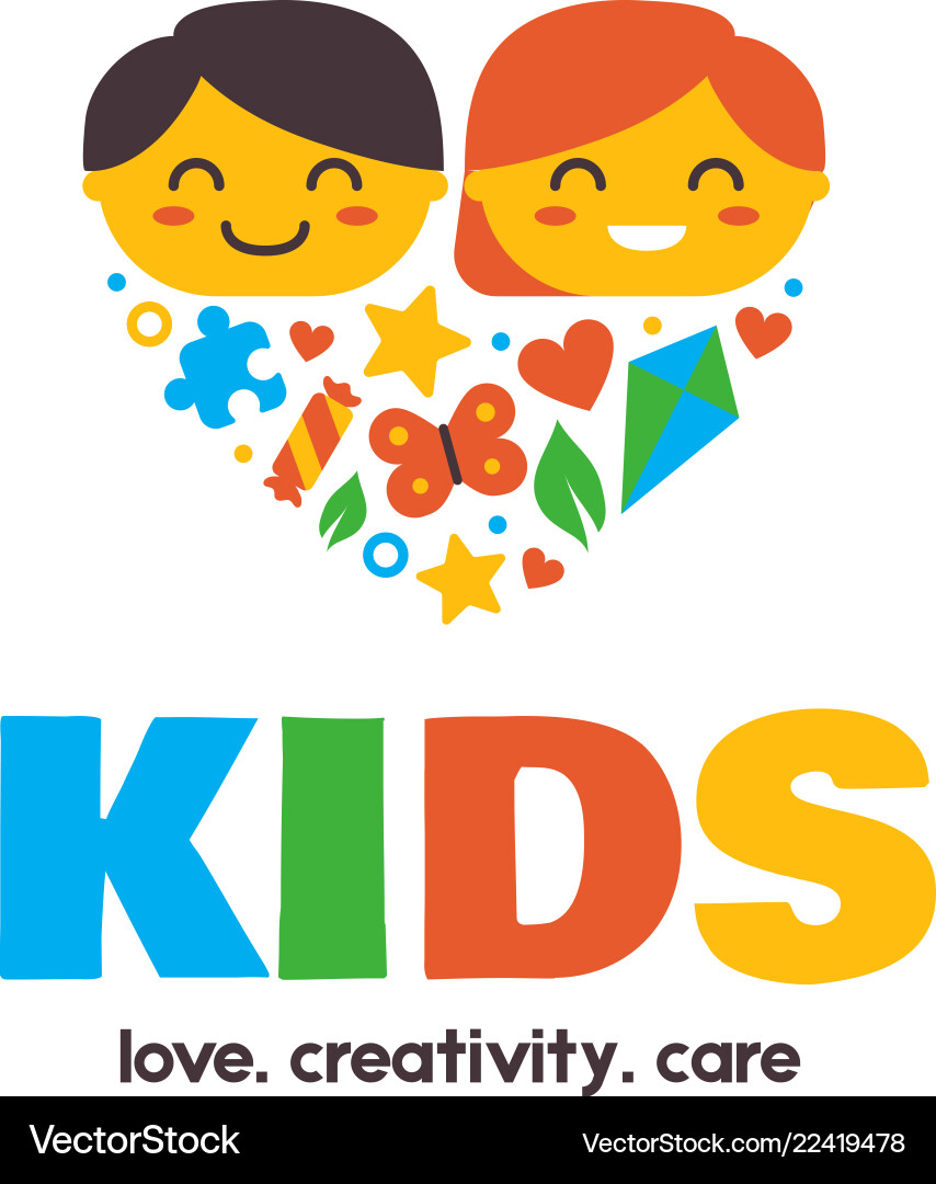 Kids characters sign Royalty Free Vector Image