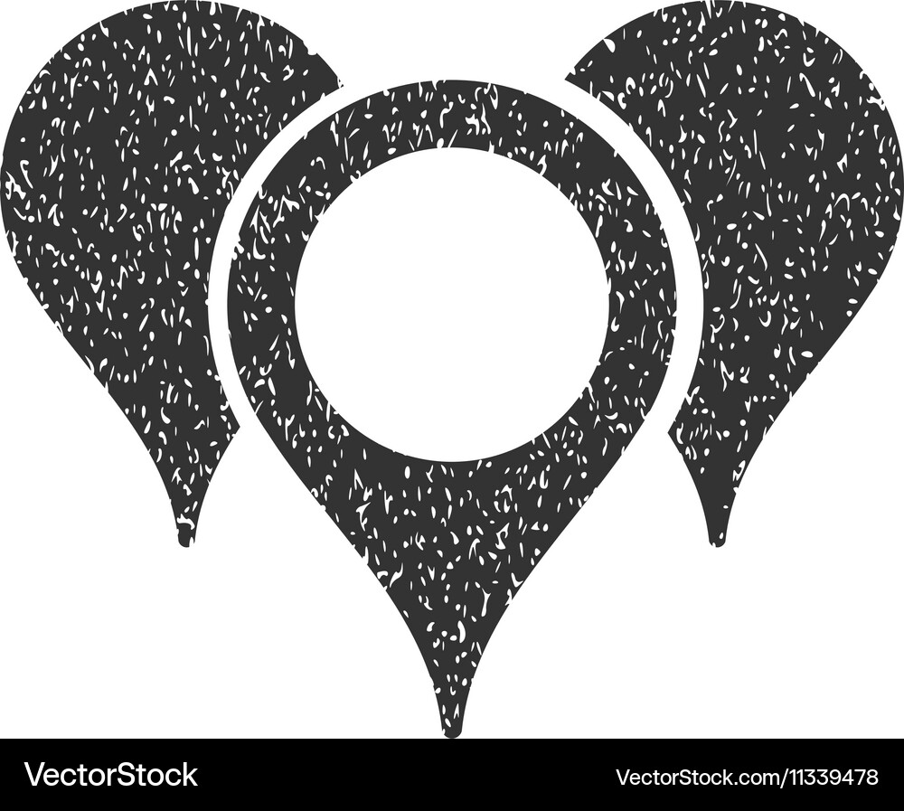 Map pointers grainy texture icon Vector Image