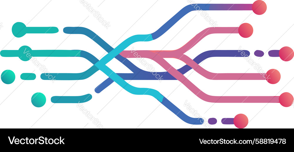 Modern interconnected data flow and network Vector Image