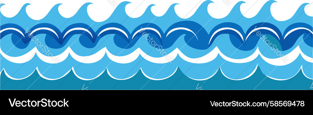 Ocean Wave Border Pattern Vector Image