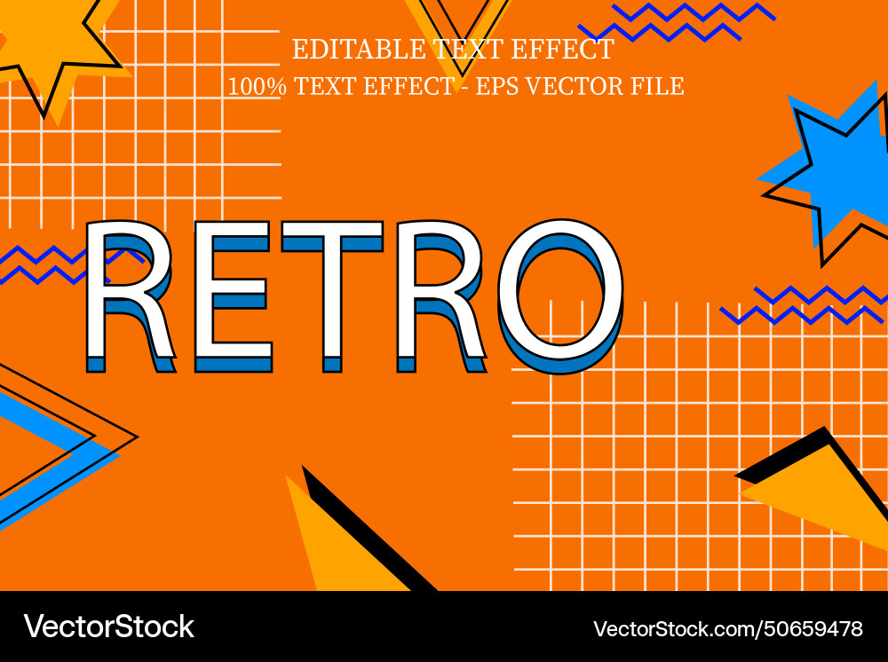 Retro text effect modern style Retro text effect modern style Vector Image