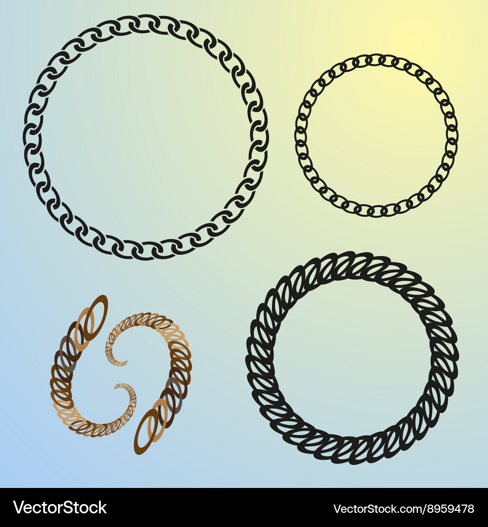 Round Chain Motif Set Vector Image
