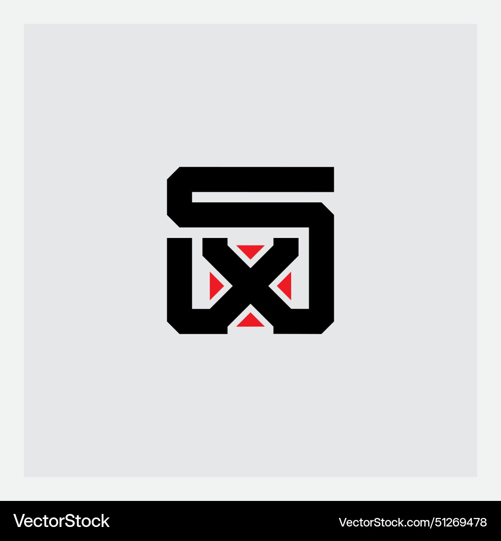 Sx - logotype with arrows design element or icon Vector Image