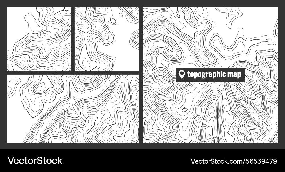 Colorful topographic map sets with contour lines Colorful topographic map sets with contour lines vector image