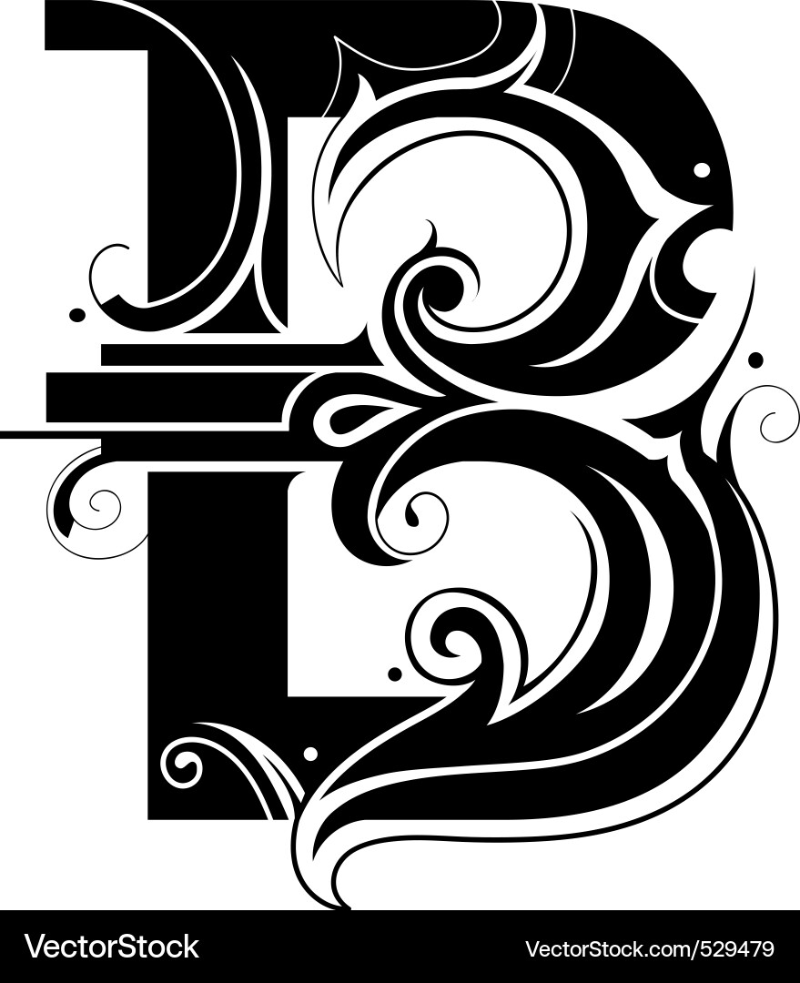 Elegant Floral Letter W Vector Image