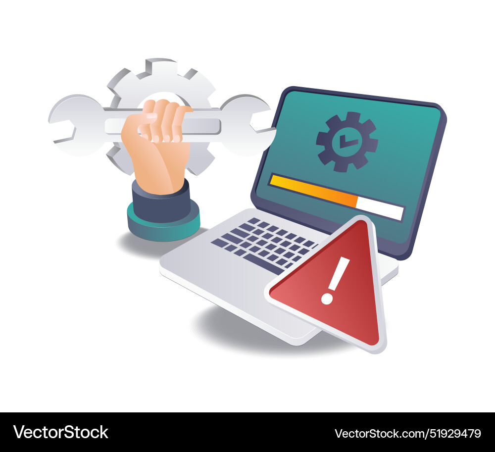 Hardware and software upgrades computer services Vector Image