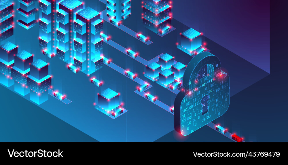 Isometric big data concept database abstract Isometric big data concept database abstract vector image