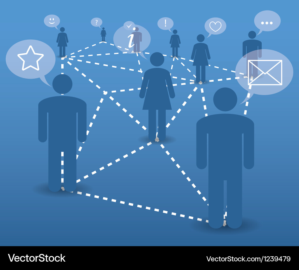 Network Communication Concepts Vector Image