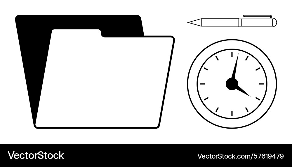 Organizing files and managing time with simple vector image