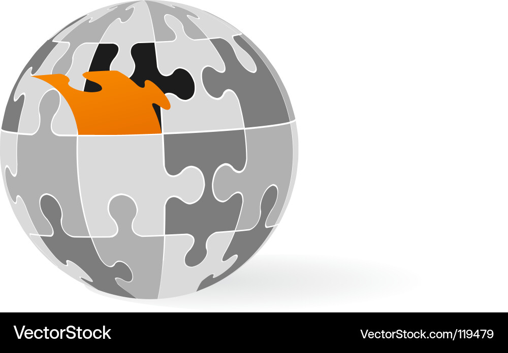 Puzzle World Globe Vector Image