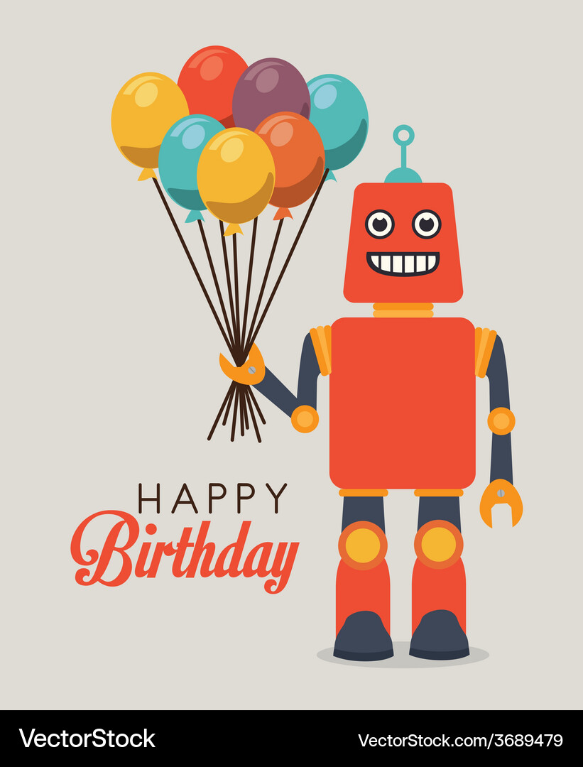 Robot design over gray background Vector Image