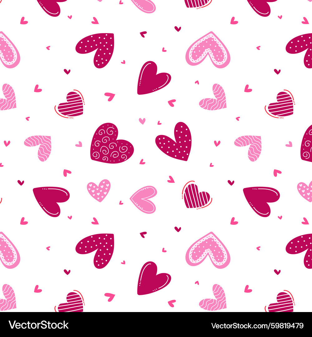 Romantic Heart Seamless Pattern – Royalty-Free Vector | VectorStock