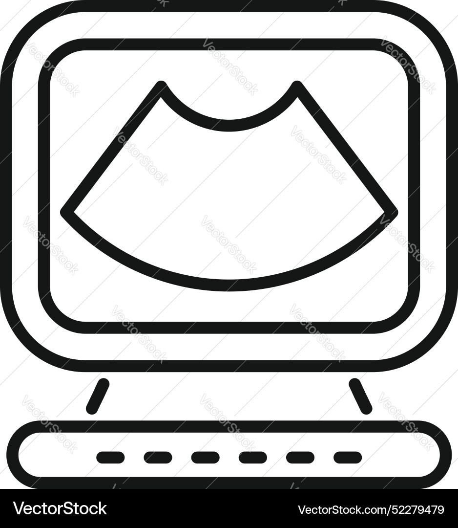 Ultrasound machine showing baby scan on monitor Ultrasound machine showing baby scan on monitor vector image