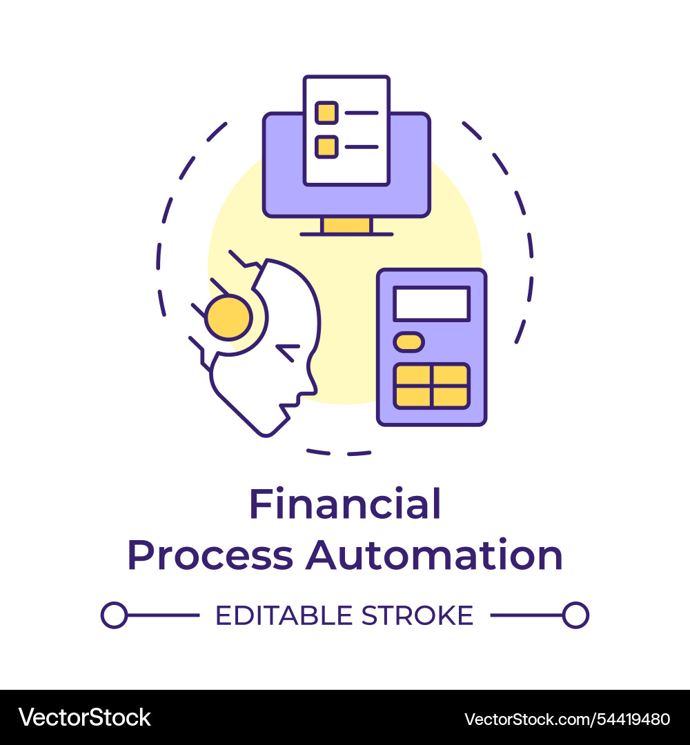 Financial process automation multi color concept Vector Image