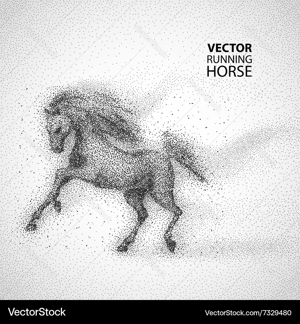 Running Horse Particle Stream vector image