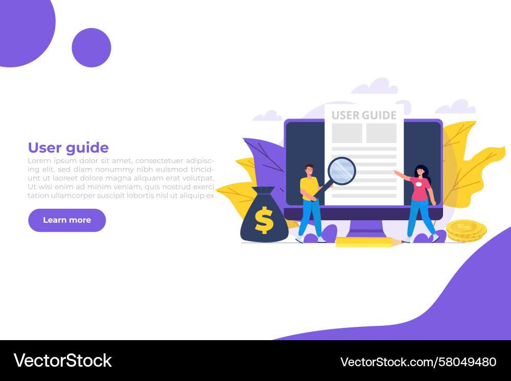 User Manual & Guide Concepts Vector Image