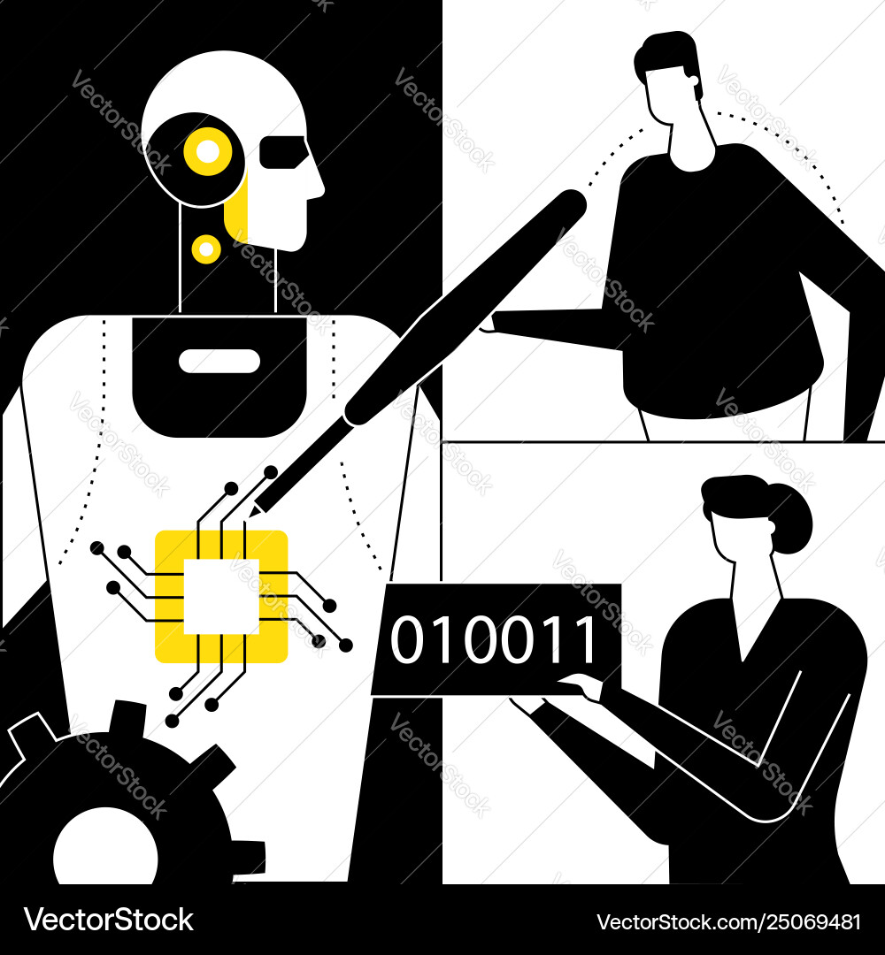 Artificial intelligence - flat design style Artificial intelligence - flat design style vector image