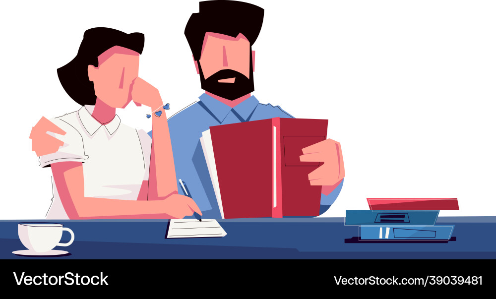 Dad help studying composition Vector Image